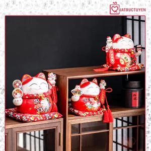 Mèo thần tài phúc lộc viên mãn - Mèo may mắn tài lộc quà tặng tân gia, khai trương