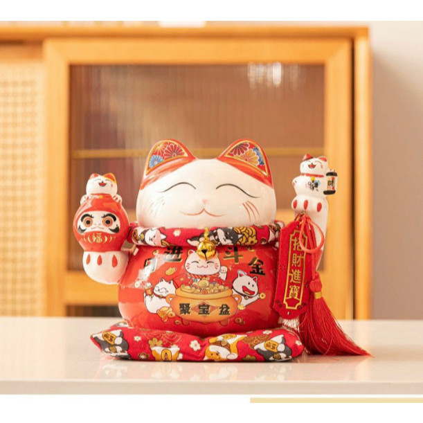 Mèo thần tài phúc lộc viên mãn - Mèo may mắn tài lộc quà tặng tân gia, khai trương
