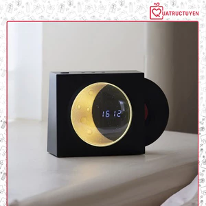 Loa bluetooth kiêm đồng hồ hình đĩa than Vinyl phong cách hiện đại