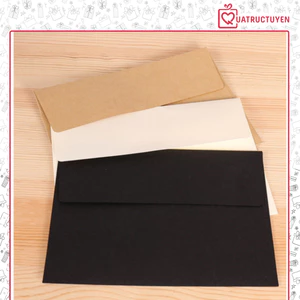 Phong bì thư TH23/ TH24 Bao đựng thiệp mẫu basic 3 màu: trắng, nâu, đen
