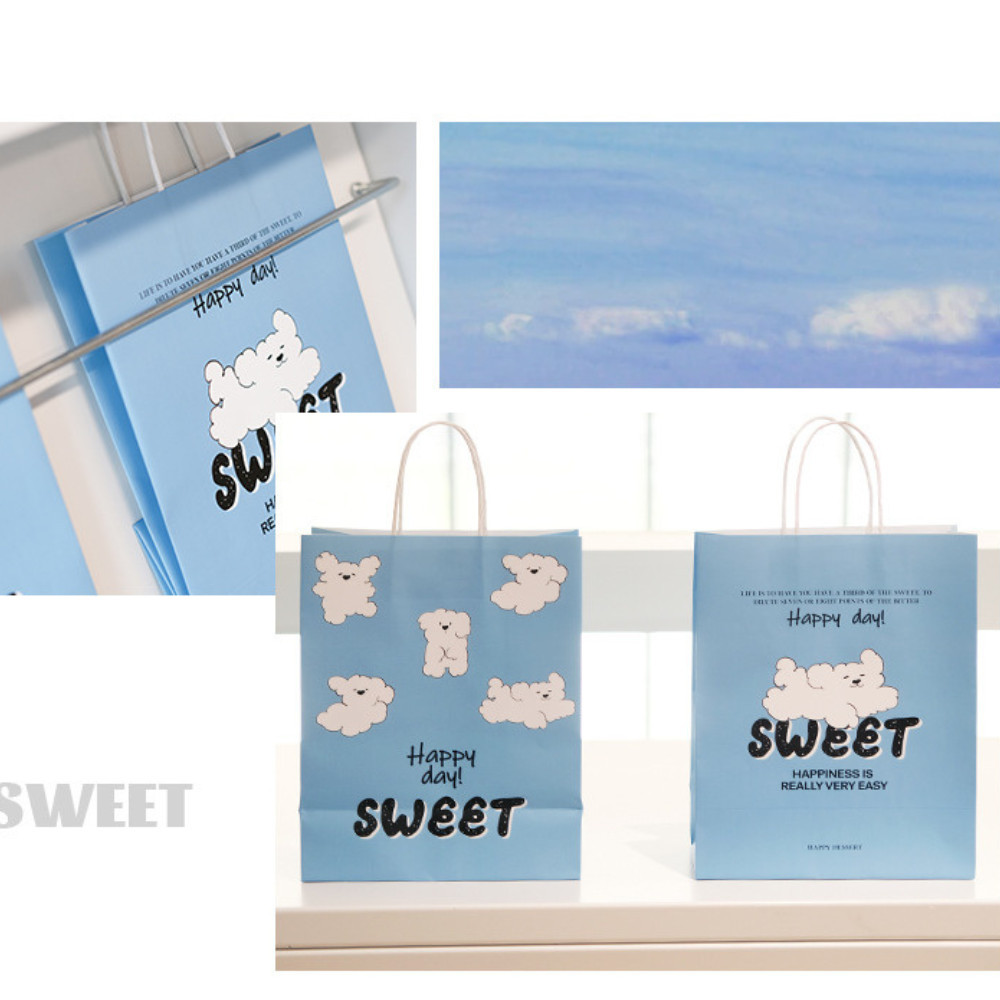 [Combo 3]Túi quà giấy hoạ tiết mây xanh TU55 Tui giấy xanh hình cloud puppy mây bồng bềnh dễ thương