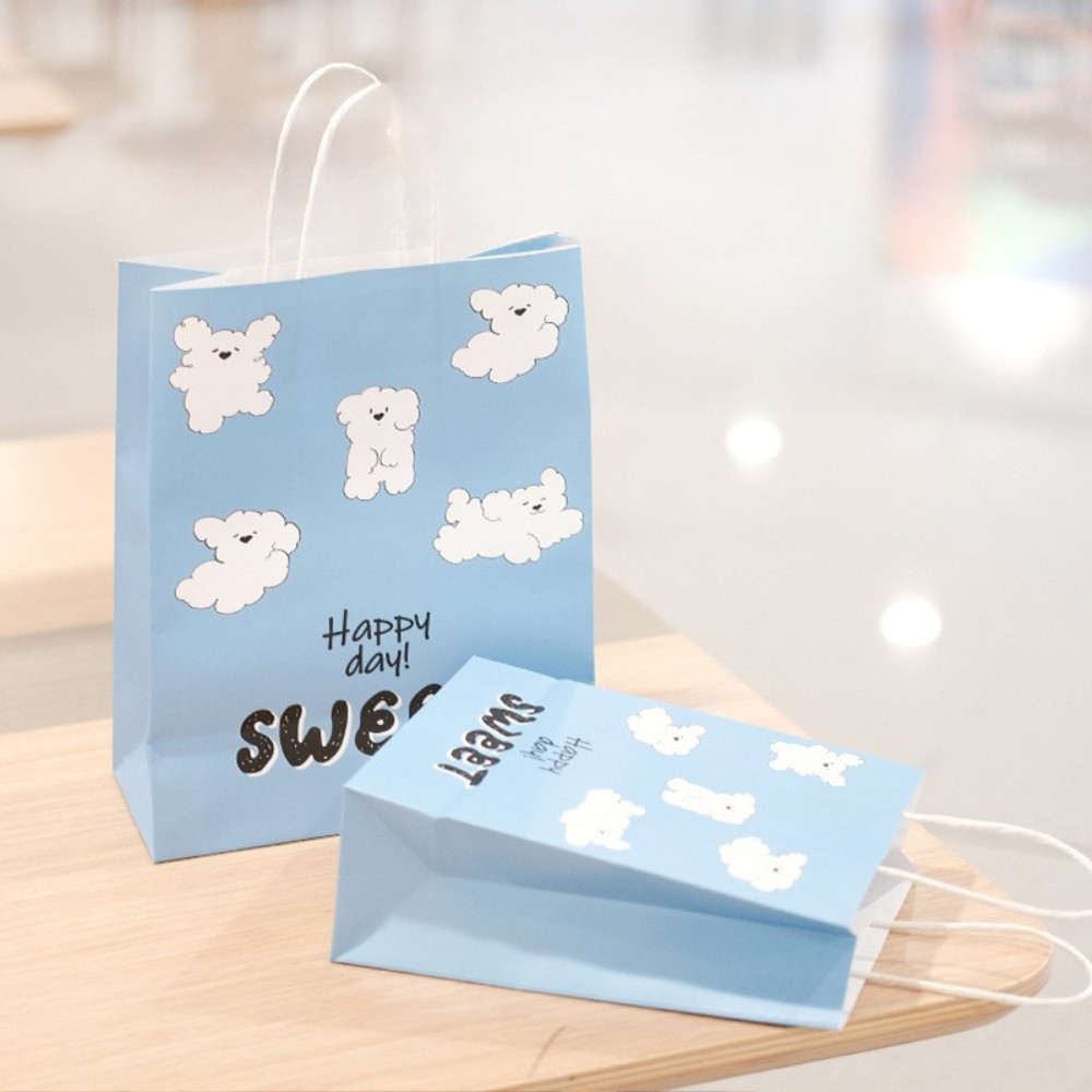 [Combo 3]Túi quà giấy hoạ tiết mây xanh TU55 Tui giấy xanh hình cloud puppy mây bồng bềnh dễ thương