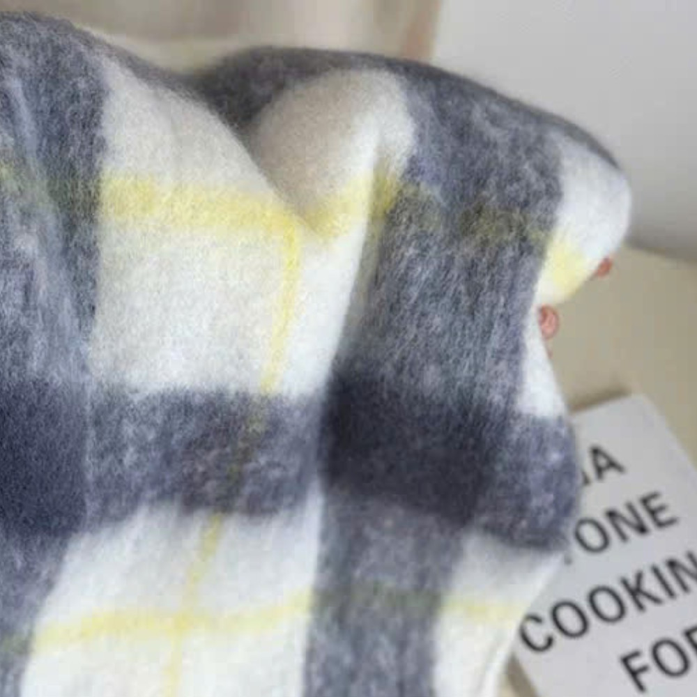 Khăn len cashmere hoạ tiết kẻ caro cho cặp đôi 40*230cm KH7 Quà Tặng Noel