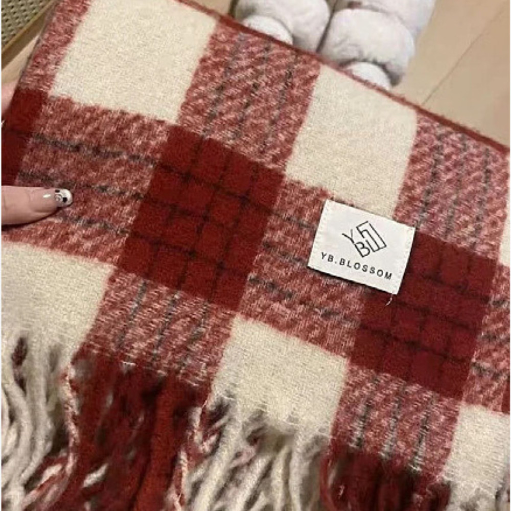 Khăn len cashmere hoạ tiết kẻ caro cho cặp đôi 40*230cm KH7 Quà Tặng Noel