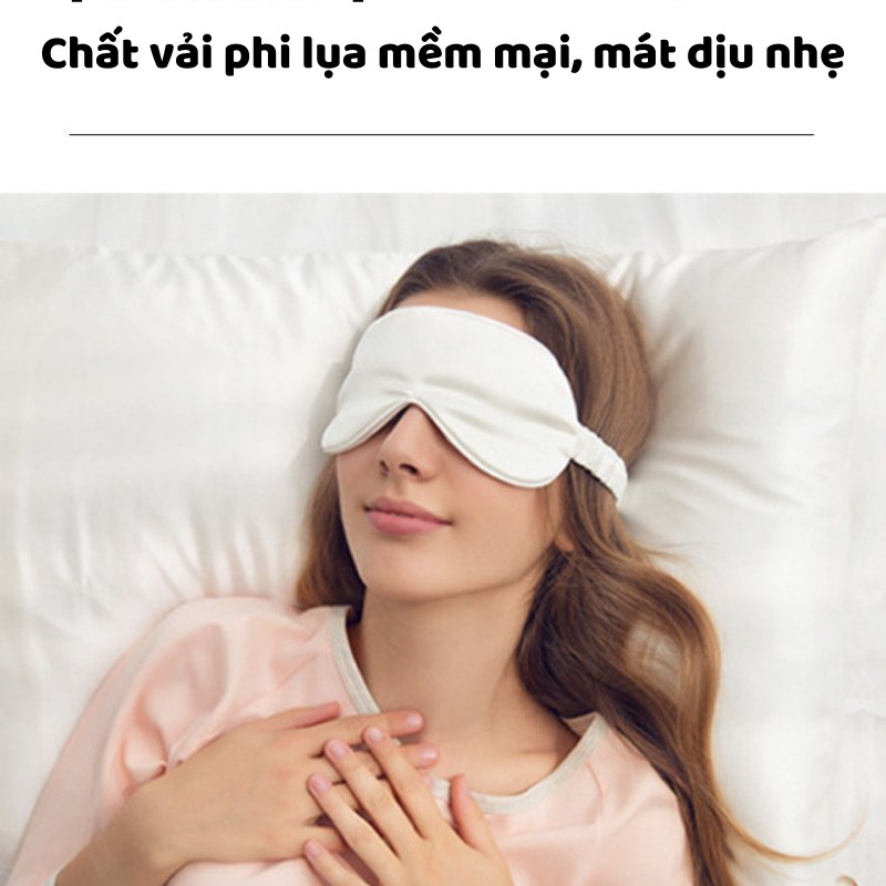 Set 4 món buộc tóc-bịt mắt vải lụa cao cấp kèm túi rút đựng mang du lịch tiện lơi, quà tặng bạn bè