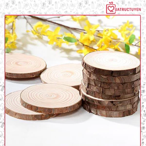 Đế gỗ để bàn làm lót nến thơm, lót cốc ly, dụng cụ phụ kiện decor chụp ảnh gỗ thông vintage