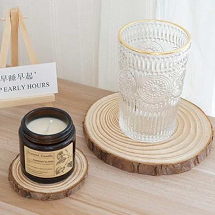 [Combo 2]Đế gỗ để bàn làm lót nến thơm, lót cốc ly, dụng cụ phụ kiện decor chụp ảnh gỗ thông vintage
