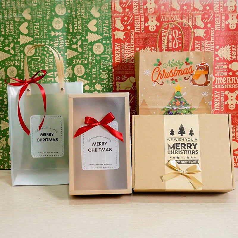 Hộp quà  - Túi quà tặng  Noel vintage thiết kế handmade ,tổng hợp nhiều loại hộp túi đựng quà