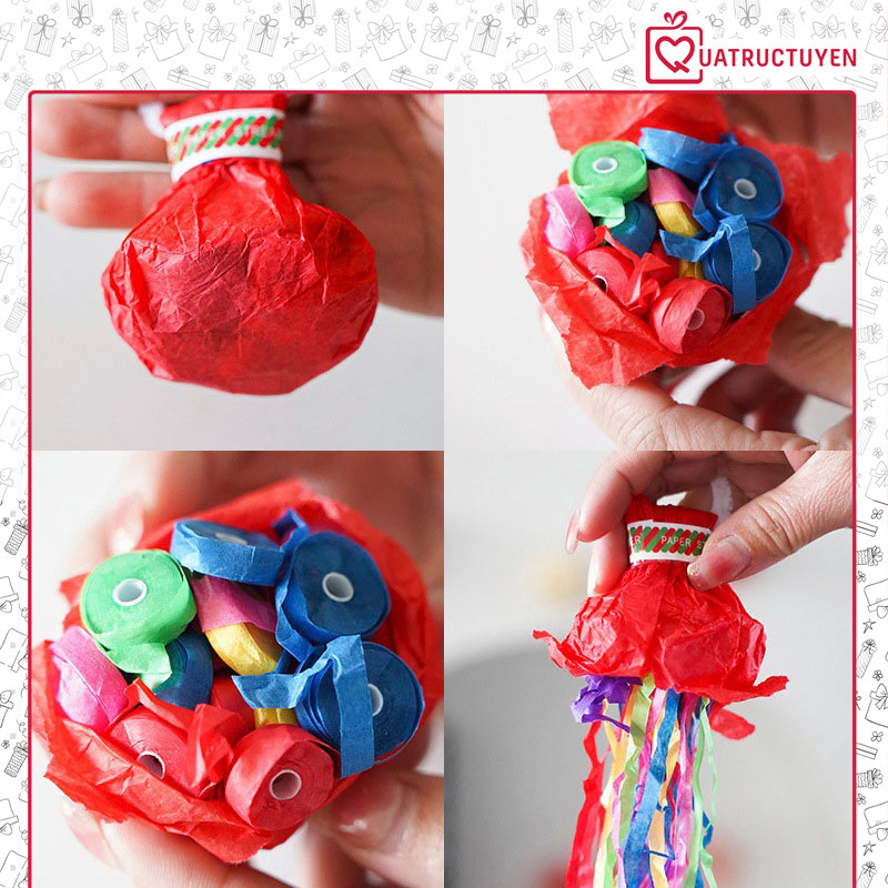 [Combo 3] Pháo bông ném sợi dây sắc màu, túi giấy ném ma thuật dễ thu dọn để tổ sự kiện, tiệc tùng