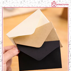 Bao đựng thiệp giấy làm bưu thiếp TH15, Phong bì kraft trơn 10.5 x 7cm màu trắng/ đen/ nâu