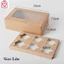 Hộp kraft mặt cửa sổ mặt mica H07 hộp quà tặng kèm nơ gai Vintage kèm khay đựng bánh
