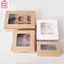 Hộp kraft mặt cửa sổ mặt mica H07 hộp quà tặng kèm nơ gai Vintage kèm khay đựng bánh
