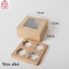 Hộp kraft mặt cửa sổ mặt mica H07 hộp quà tặng kèm nơ gai Vintage kèm khay đựng bánh
