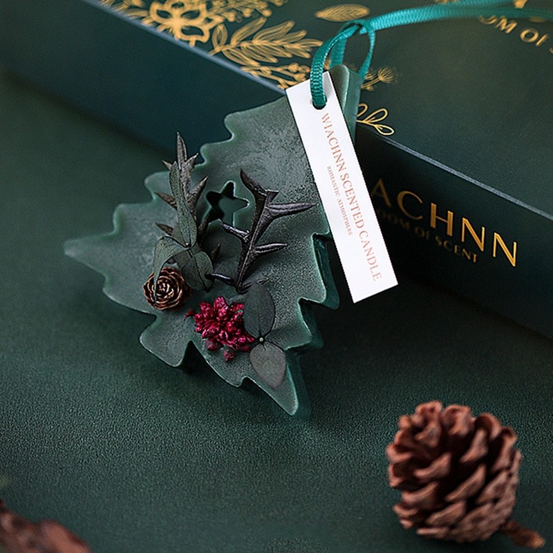 Quà Giáng sinh Sáp thơm hình cây thông Noel nghệ thuật trang trí làm thơm phòng, xe ô tô
