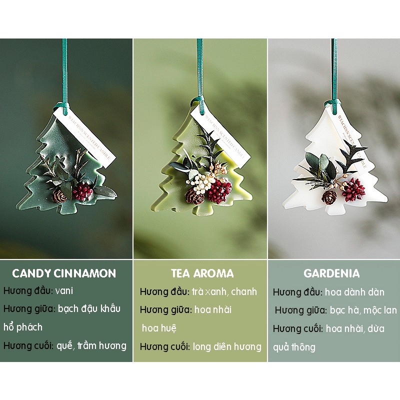 Quà Giáng sinh Sáp thơm hình cây thông Noel nghệ thuật trang trí làm thơm phòng, xe ô tô