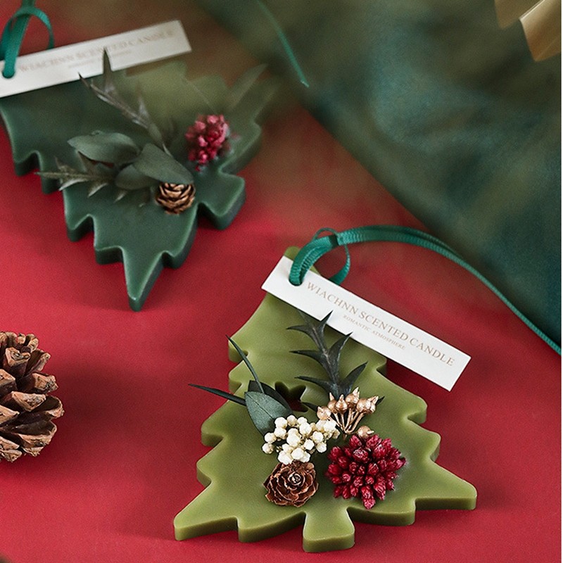 Quà Giáng sinh Sáp thơm hình cây thông Noel nghệ thuật trang trí làm thơm phòng, xe ô tô