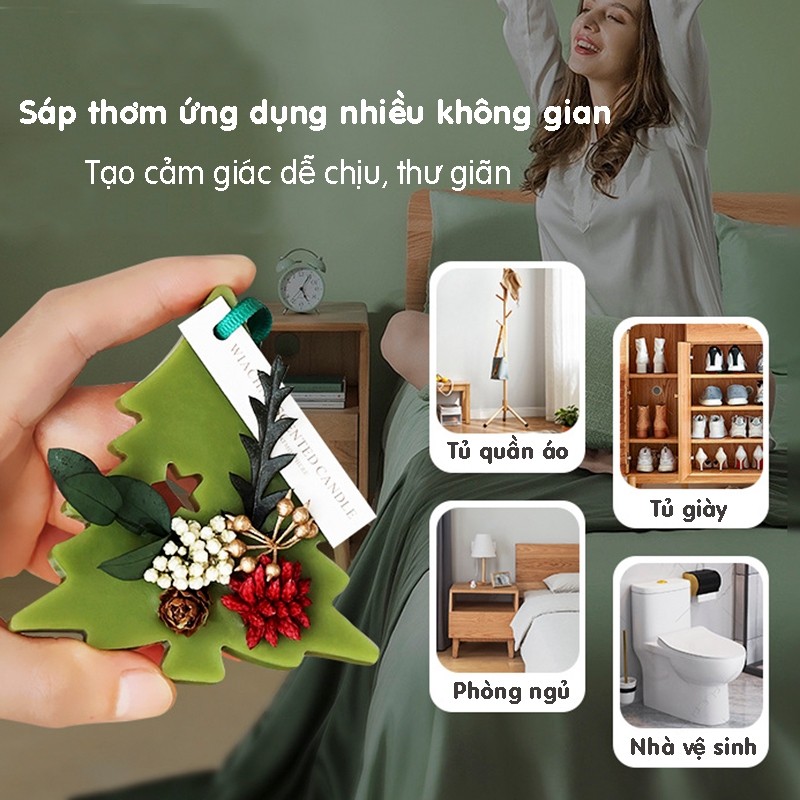 Quà Giáng sinh Sáp thơm hình cây thông Noel nghệ thuật trang trí làm thơm phòng, xe ô tô