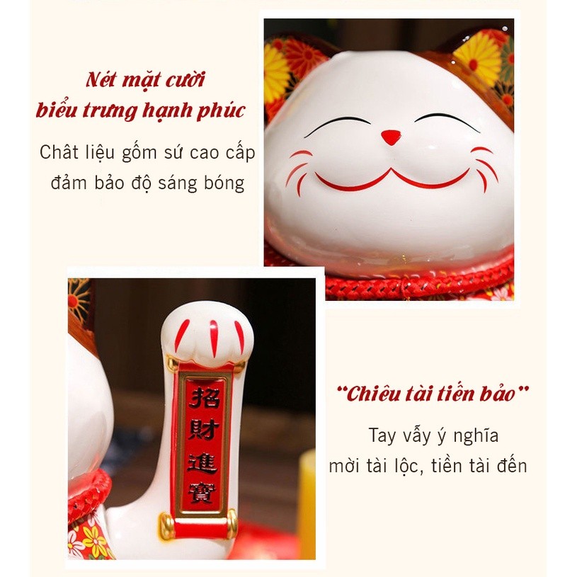 Mèo vẫy tay Chiêu Tài Tiến Bảo, mèo thần tài, mèo nhật bản, thuận lợi kinh doanh buôn bán