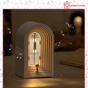 Loa bluetooth kiêm đèn ngủ led hình cánh cửa cổ điển, kết nối âm thanh kèm đèn vàng ánh sáng ấm áp