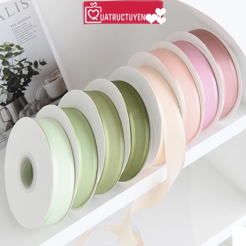 Ruy bẳng vải lụa satin - voan đuối cá 1 cuộn nơ nhiều mẫu tùy chọn [Link tổng hợp]