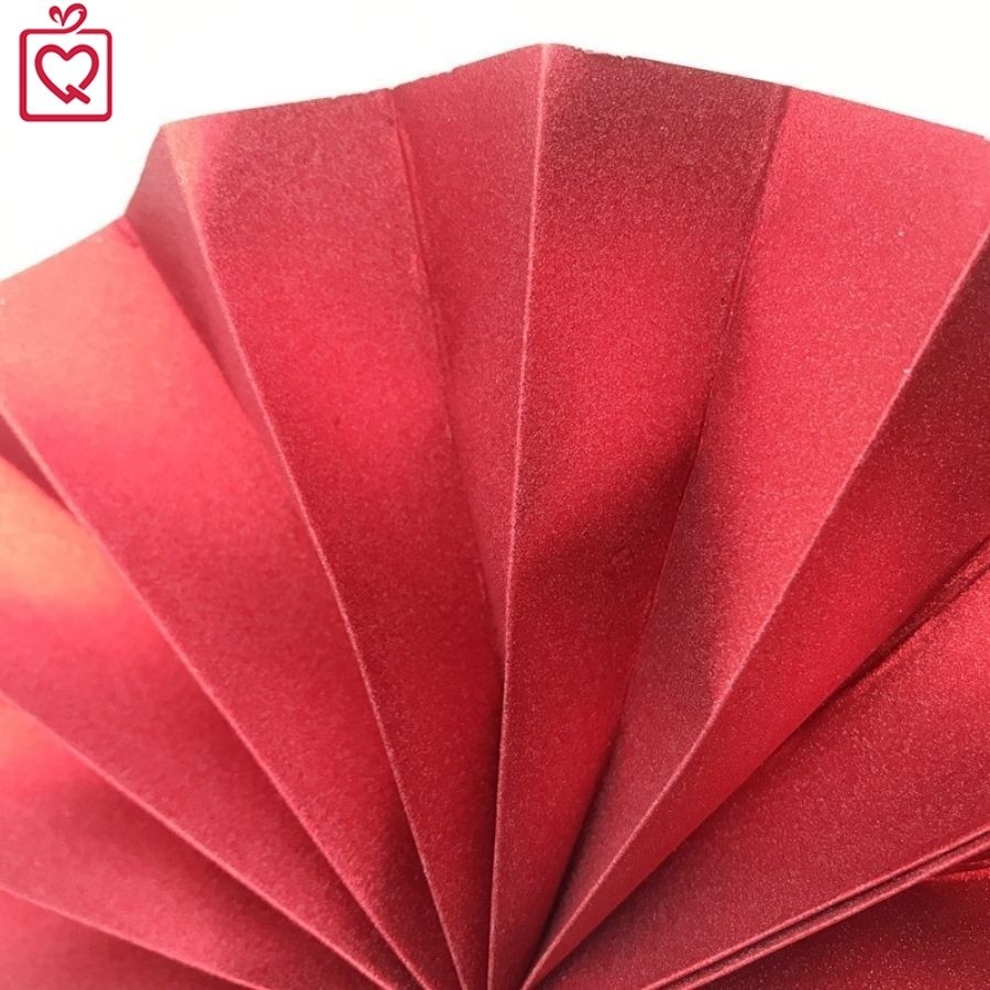 [Combo 3]Quạt giấy đỏ đường kính 10-40cm, rẻ quạt giấy gắn ngọc trang trí tết, set quà tặng