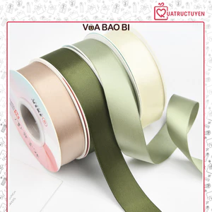 Ruy băng lụa màu pastel cao cấp, cuộn nơ màu trơn bản 2.5cm dài 18m RB06 trang tri hộp quà tặng