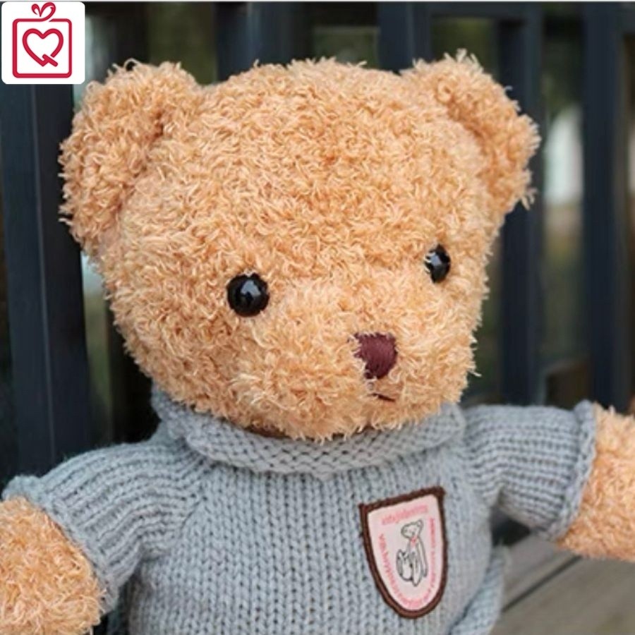 Gấu bông Teddy bear áo len, Gấu nâu đáng yêu áo xám