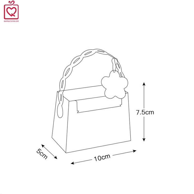 Hộp quà túi xách tặng bạn gái hoa Pastel H11 hộp đựng quà có quai xách thời trang đẹp mắt