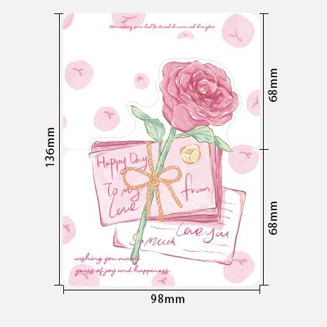 Thiệp bưu thiếp hình màu sắc tươi tắn, bó hoa romantic hoa hồng, tulip TH04 thiệp giấy chúc mừng