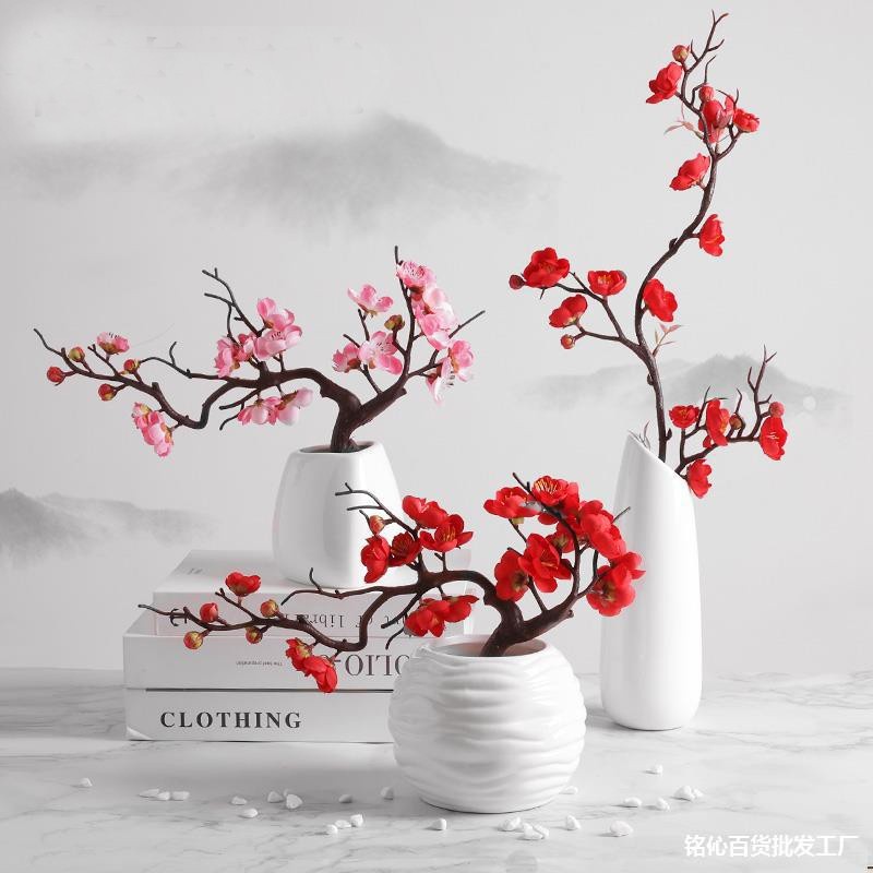 Cành hoa đào 30-60cm trang trí giỏ quà tết, trang trí Tết, oản nghệ thuật tháp bánh -Vua Bao Bì