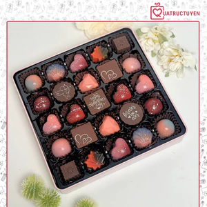 Socola Valentine Sweet Love Tình Yêu ngọt ngào SO25 Hộp thiếc quà tặng bạn gái, người yêu Valetine