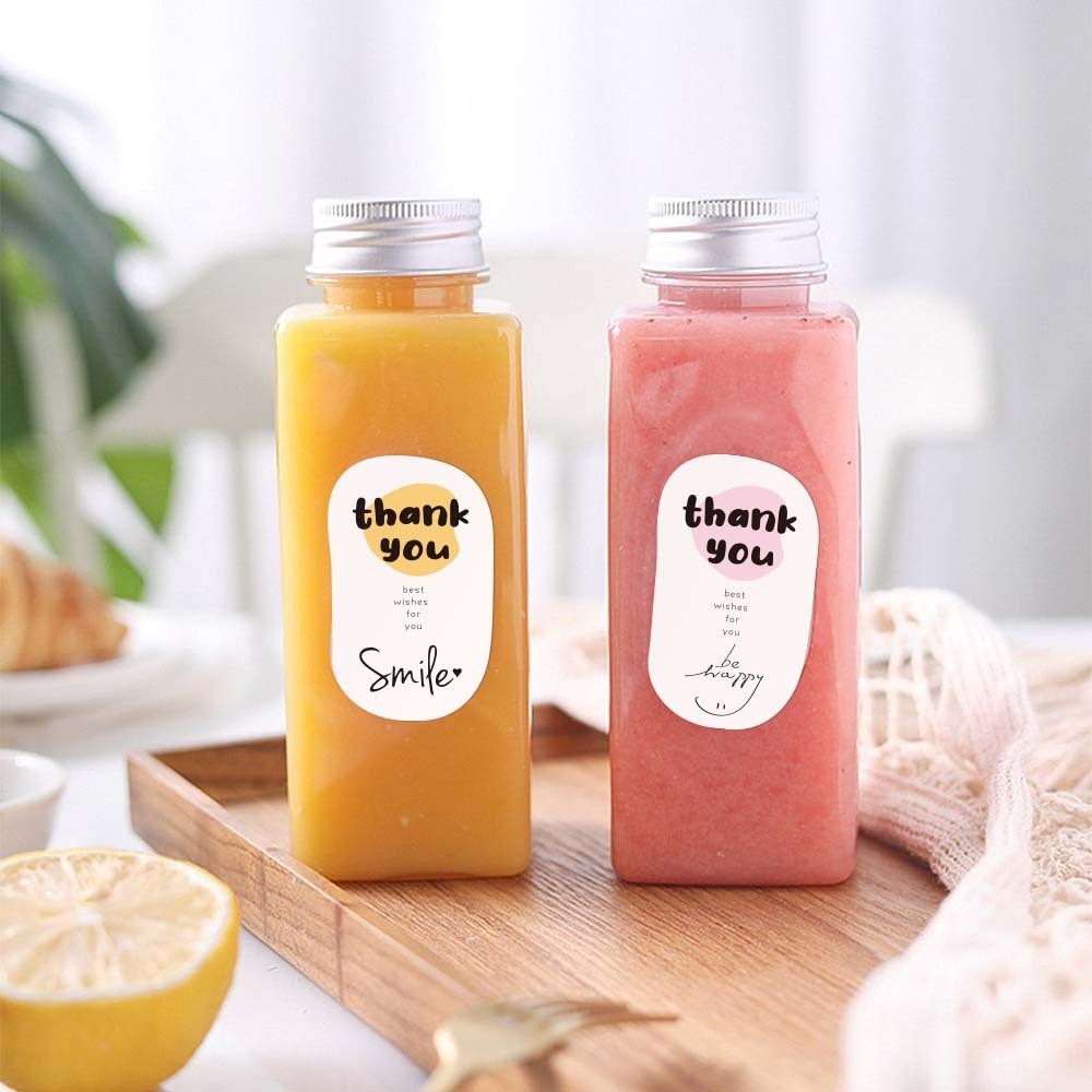 Tập 100 nhãn dán, tem Thank you nhiều màu TE27 nhãn dán cảm ơn trang trí chai đồ uống, quà tặng