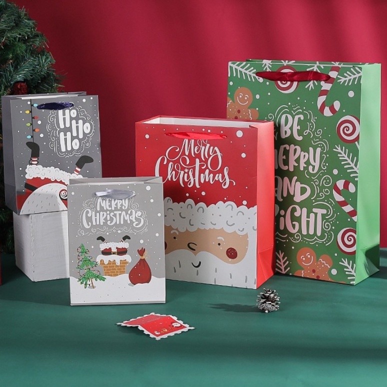[Combo 3] Túi quà giáng sinh Noel, Túi giấy đựng quà hoạ tiết Noel