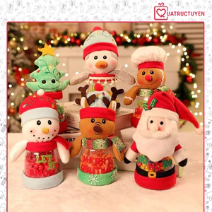 Hộp đựng kẹo giáng sinh, hộp đựng kẹo bằng nỉ, nhựa hoạ tiết Noel dễ thương