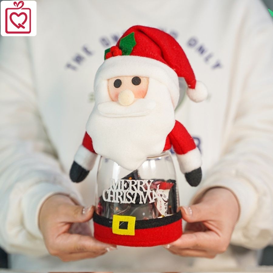 Hộp đựng kẹo giáng sinh, hộp đựng kẹo bằng nỉ, nhựa hoạ tiết Noel dễ thương