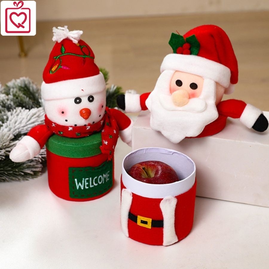 Hộp đựng kẹo giáng sinh, hộp đựng kẹo bằng nỉ, nhựa hoạ tiết Noel dễ thương