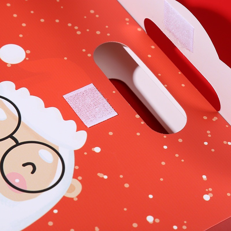 Túi đựng quà  Giáng sinh nắp gấp quai dán, túi giấy Noel 26x19x9cm dễ thương