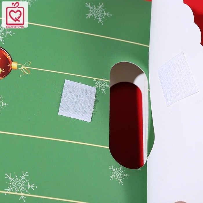 Túi đựng quà  Giáng sinh nắp gấp quai dán, túi giấy Noel 26x19x9cm dễ thương
