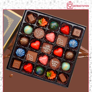 Socola valentine 25 viên SO25 chocolate Tình Mãi Đắm Say có kèm túi quà 14/2 bạn gái, người yêu