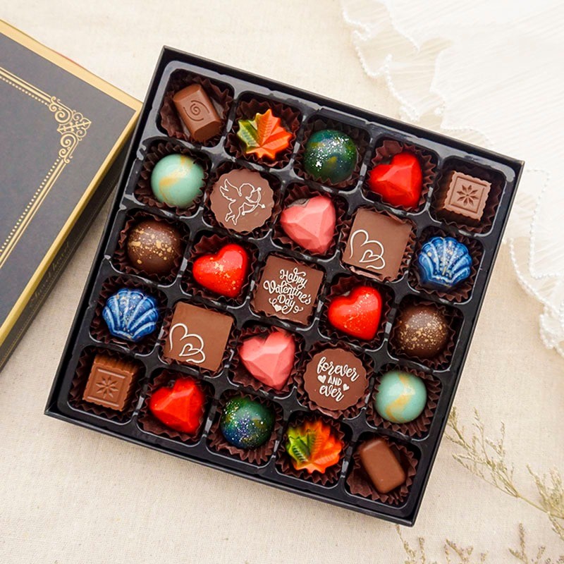 Socola valentine 25 viên SO25 chocolate Tình Mãi Đắm Say có kèm túi quà 14/2 bạn gái, người yêu