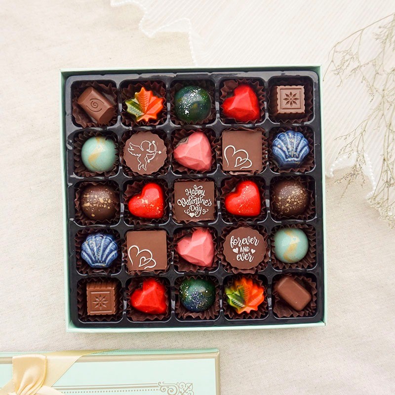 Socola valentine 25 viên SO25 chocolate Tình Mãi Đắm Say có kèm túi quà 14/2 bạn gái, người yêu