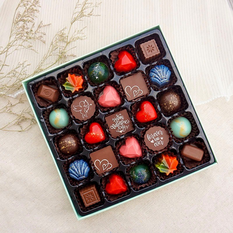 Socola valentine 25 viên SO25 chocolate Tình Mãi Đắm Say có kèm túi quà 14/2 bạn gái, người yêu