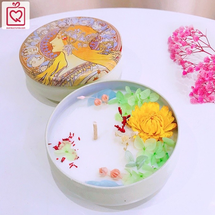 Hoa nến thơm nghệ thuật kèm hoa hồng bất tử - Quà lưu niệm, sinh nhật cho bạn gái, phái nữ