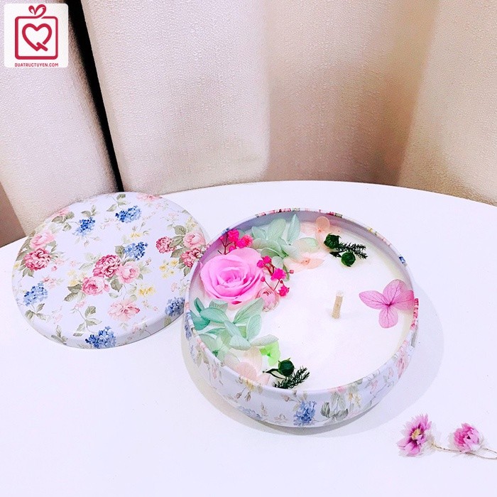 Hoa nến thơm nghệ thuật kèm hoa hồng bất tử - Quà lưu niệm, sinh nhật cho bạn gái, phái nữ