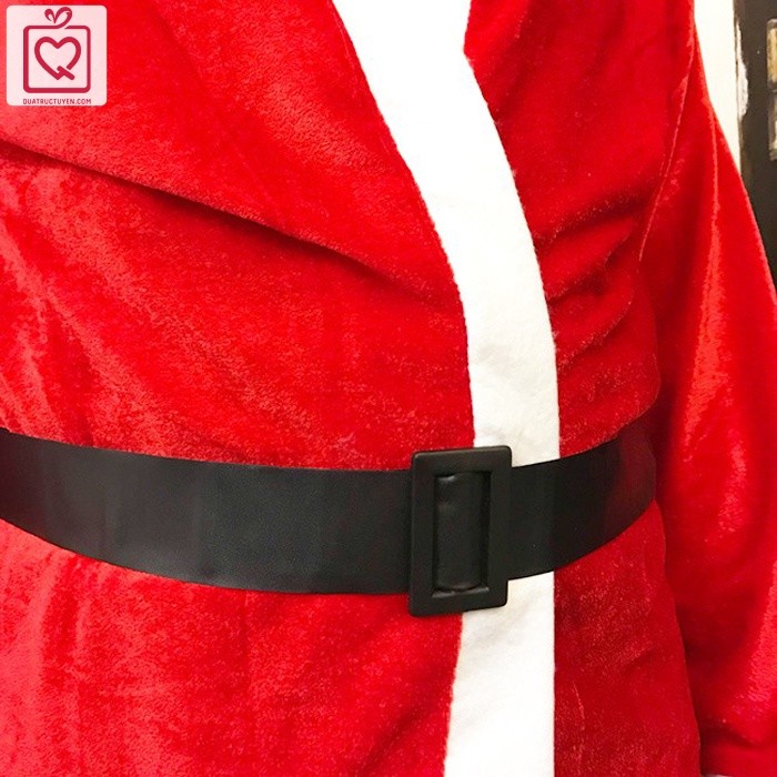 Bộ quần áo ông già noel người lớn vải nhung 7 phụ kiện (40-80kg)