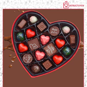 Socola Valentine hộp trái tim 19 viên Lời tỏ tình SO19 - Hộp Sô cô la quà tặng 14/2 chocolate bonbon