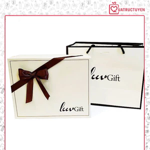 Hộp đựng quà tặng LuvGift kèm túi đựng, hộp quà , tốt nghiệp giấy kraft kèm rơm lót