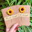 Thiệp giấy kraft Vintage hoa hướng dương/ hoa khô, thiệp handmade tặng 20/11 sinh nhật