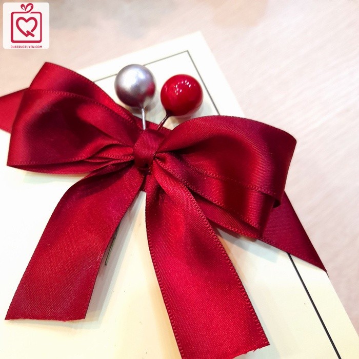 Hộp đựng quà giáng sinh Luvgift màu trắng sữa kèm túi, phụ kiện quả thông, rơm giấy lót, đèn led