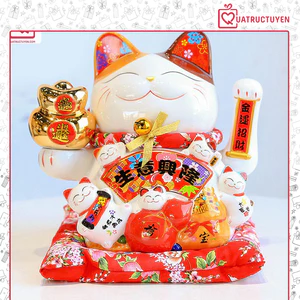 Mèo thần tài vẫy tay Làm ăn phát đạt cho cửa hàng, khai trương, tân gia cao 26cm